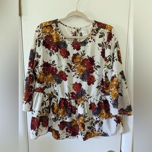 Time & Tru Gorgeous Floral Blouse